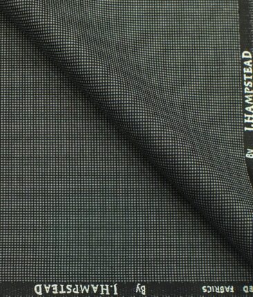 J.Hampstead by Siyaram's Dark Grey Dotted Structured Poly Viscose Trouser or 3 Piece Suit Fabric (Unstitched - 1.25 Mtr)