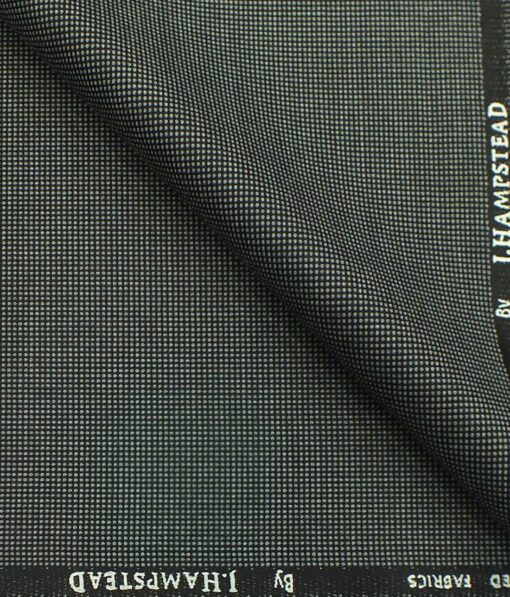 J.Hampstead by Siyaram's Dark Grey Dotted Structured Poly Viscose Trouser or 3 Piece Suit Fabric (Unstitched - 1.25 Mtr)