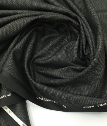 J.Hampstead by Siyaram's Dark Grey Self Structured Poly Viscose Trouser or 3 Piece Suit Fabric (Unstitched - 1.25 Mtr)