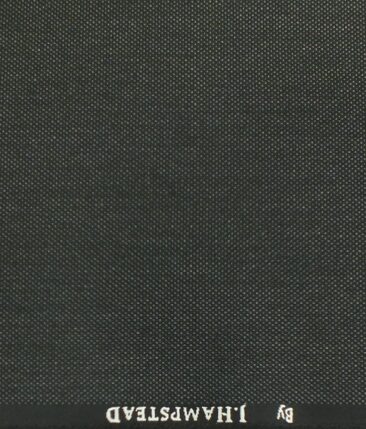J.Hampstead by Siyaram's Dark Grey Self Structured Poly Viscose Trouser or 3 Piece Suit Fabric (Unstitched - 1.25 Mtr)