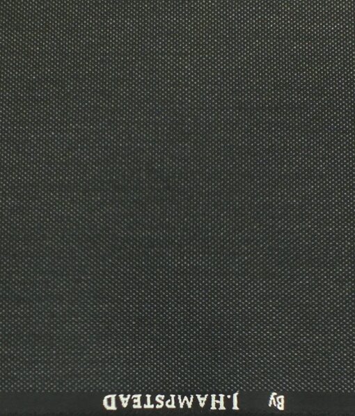 J.Hampstead by Siyaram's Dark Grey Self Structured Poly Viscose Trouser or 3 Piece Suit Fabric (Unstitched - 1.25 Mtr)