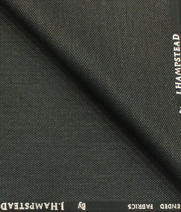 J.Hampstead by Siyaram's Dark Grey Self Structured Poly Viscose Trouser or 3 Piece Suit Fabric (Unstitched - 1.25 Mtr)