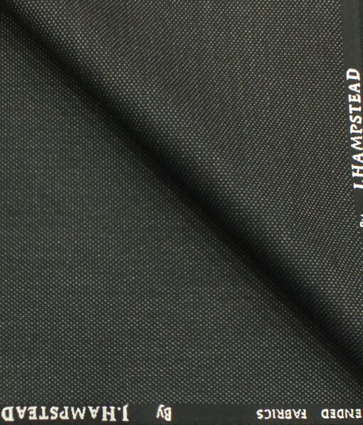 J.Hampstead by Siyaram's Dark Grey Self Structured Poly Viscose Trouser or 3 Piece Suit Fabric (Unstitched - 1.25 Mtr)