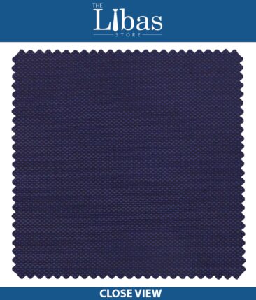 J.Hampstead by Siyaram's Dark Royal Blue Self Structured Poly Viscose Trouser or 3 Piece Suit Fabric (Unstitched - 1.25 Mtr)