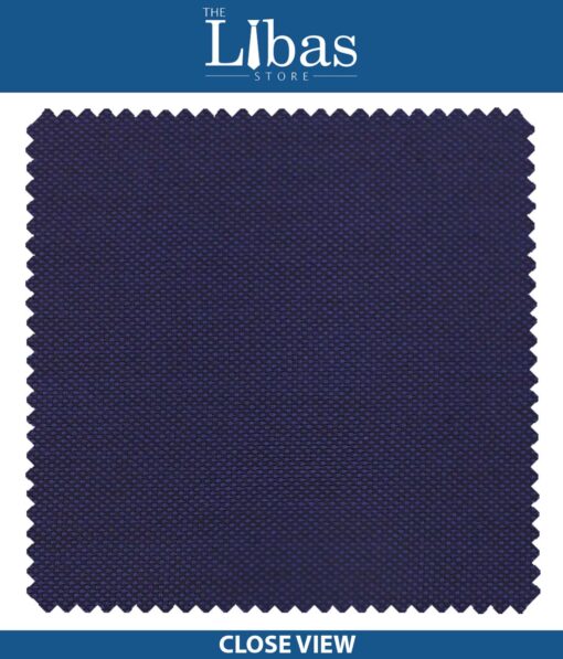 J.Hampstead by Siyaram's Dark Royal Blue Self Structured Poly Viscose Trouser or 3 Piece Suit Fabric (Unstitched - 1.25 Mtr)