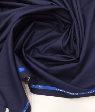 J.Hampstead by Siyaram's Dark Royal Blue Self Design Poly Viscose Trouser or 3 Piece Suit Fabric (Unstitched - 1.25 Mtr)
