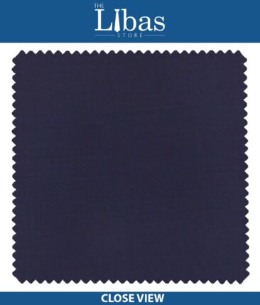 J.Hampstead by Siyaram's Dark Royal Blue Self Design Poly Viscose Trouser or 3 Piece Suit Fabric (Unstitched - 1.25 Mtr)