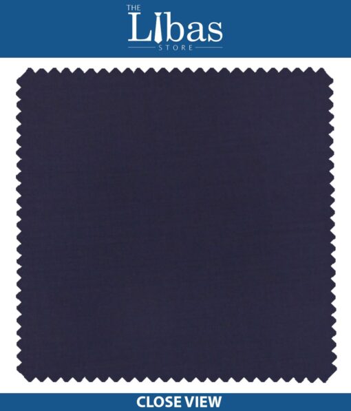 J.Hampstead by Siyaram's Dark Royal Blue Self Design Poly Viscose Trouser or 3 Piece Suit Fabric (Unstitched - 1.25 Mtr)