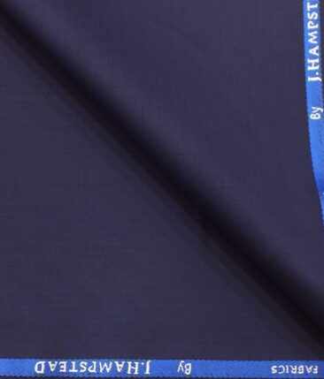 J.Hampstead by Siyaram's Dark Royal Blue Self Design Poly Viscose Trouser or 3 Piece Suit Fabric (Unstitched - 1.25 Mtr)
