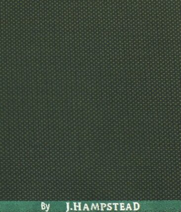 J.Hampstead by Siyaram's Dark Seaweed Green Self Structured Poly Viscose Trouser or 3 Piece Suit Fabric (Unstitched - 1.25 Mtr)