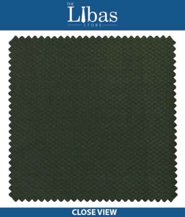J.Hampstead by Siyaram's Dark Seaweed Green Structured Poly Viscose Trouser or 3 Piece Suit Fabric (Unstitched - 1.25 Mtr)