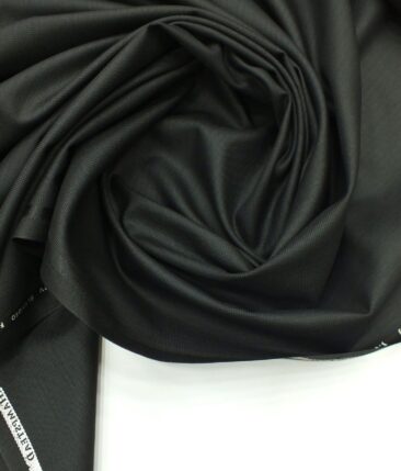 J.Hampstead by Siyaram's Greyish Black Self Dotted Structured Poly Viscose Trouser or 3 Piece Suit Fabric (Unstitched - 1.25 Mtr)