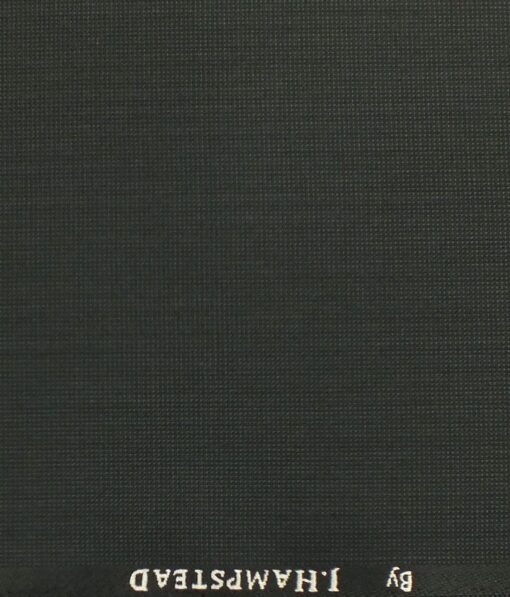 J.Hampstead by Siyaram's Greyish Black Self Dotted Structured Poly Viscose Trouser or 3 Piece Suit Fabric (Unstitched - 1.25 Mtr)