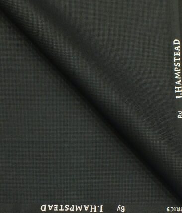 J.Hampstead by Siyaram's Greyish Black Self Dotted Structured Poly Viscose Trouser or 3 Piece Suit Fabric (Unstitched - 1.25 Mtr)