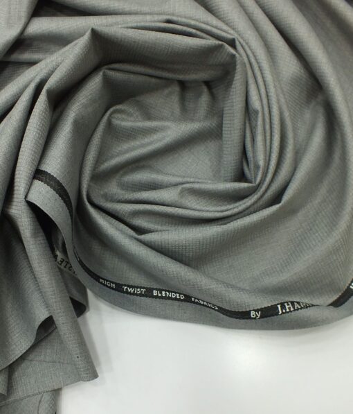 J.Hampstead by Siyaram's Light Grey Self Texture Poly Viscose Trouser or 3 Piece Suit Fabric (Unstitched - 1.25 Mtr)