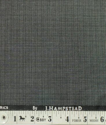 J.Hampstead by Siyaram's Medium Grey Self Design Poly Viscose Trouser or 3 Piece Suit Fabric (Unstitched - 1.25 Mtr)