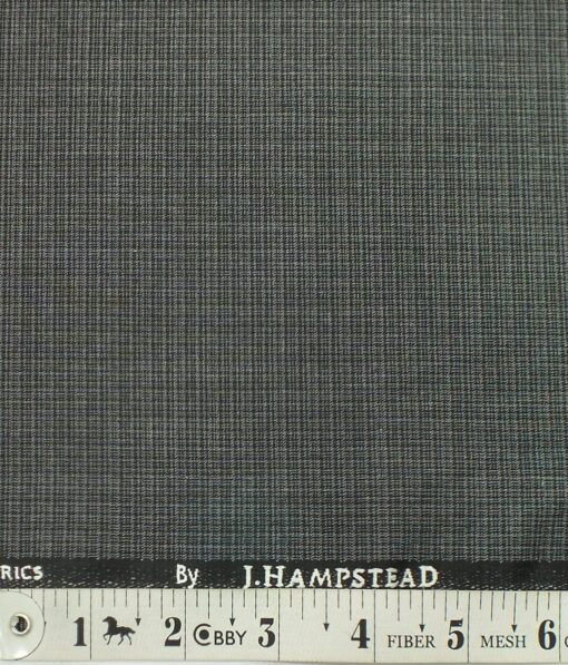 J.Hampstead by Siyaram's Medium Grey Self Design Poly Viscose Trouser or 3 Piece Suit Fabric (Unstitched - 1.25 Mtr)