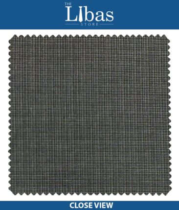 J.Hampstead by Siyaram's Medium Grey Self Design Poly Viscose Trouser or 3 Piece Suit Fabric (Unstitched - 1.25 Mtr)