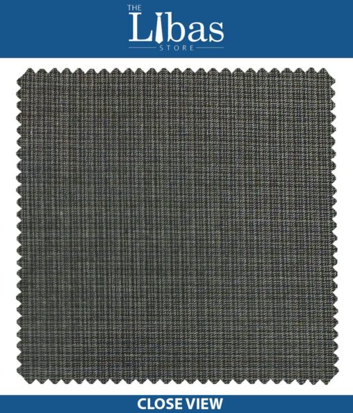 J.Hampstead by Siyaram's Medium Grey Self Design Poly Viscose Trouser or 3 Piece Suit Fabric (Unstitched - 1.25 Mtr)