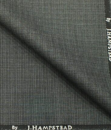 J.Hampstead by Siyaram's Medium Grey Self Design Poly Viscose Trouser or 3 Piece Suit Fabric (Unstitched - 1.25 Mtr)
