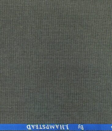 J.Hampstead by Siyaram's Medium Grey Self Structured Poly Viscose Trouser or 3 Piece Suit Fabric (Unstitched - 1.25 Mtr)