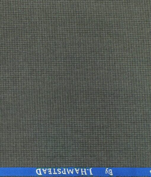 J.Hampstead by Siyaram's Medium Grey Self Structured Poly Viscose Trouser or 3 Piece Suit Fabric (Unstitched - 1.25 Mtr)
