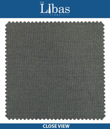 J.Hampstead by Siyaram's Medium Grey Self Structured Poly Viscose Trouser or 3 Piece Suit Fabric (Unstitched - 1.25 Mtr)