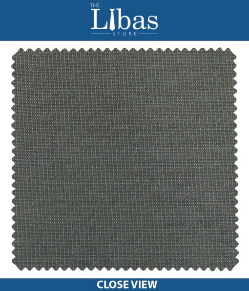 J.Hampstead by Siyaram's Medium Grey Self Structured Poly Viscose Trouser or 3 Piece Suit Fabric (Unstitched - 1.25 Mtr)