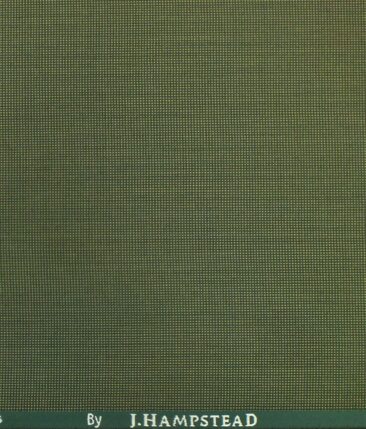 J.Hampstead by Siyaram's Moss Green Self Dotted Structure Poly Viscose Trouser or 3 Piece Suit Fabric (Unstitched - 1.25 Mtr)