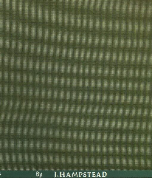 J.Hampstead by Siyaram's Moss Green Self Dotted Structure Poly Viscose Trouser or 3 Piece Suit Fabric (Unstitched - 1.25 Mtr)