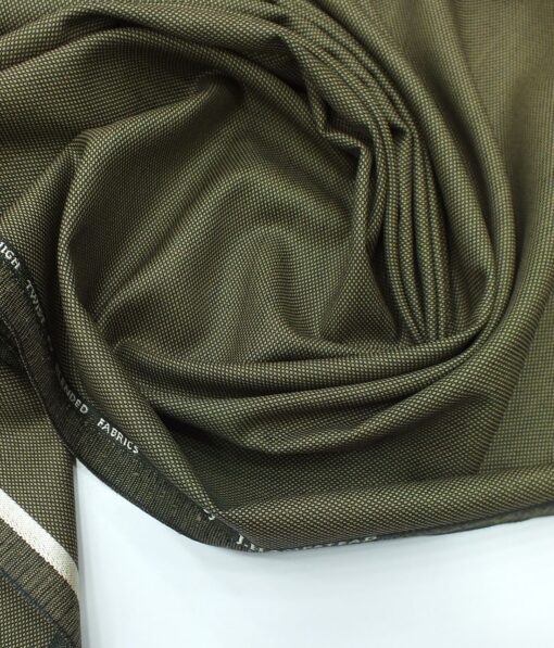J.Hampstead by Siyaram's Peanut Brown Structured Poly Viscose Trouser or 3 Piece Suit Fabric (Unstitched - 1.25 Mtr)