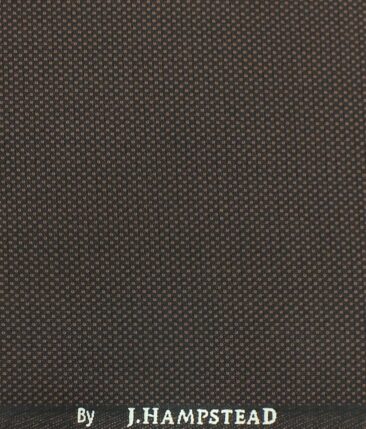 J.Hampstead by Siyaram's Pecan Structured Poly Viscose Trouser or 3 Piece Suit Fabric (Unstitched - 1.25 Mtr)
