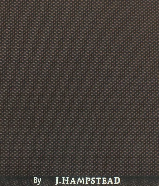 J.Hampstead by Siyaram's Pecan Structured Poly Viscose Trouser or 3 Piece Suit Fabric (Unstitched - 1.25 Mtr)