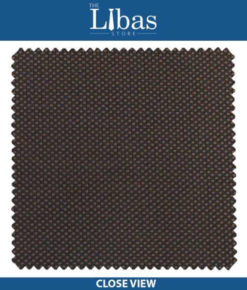 J.Hampstead by Siyaram's Pecan Structured Poly Viscose Trouser or 3 Piece Suit Fabric (Unstitched - 1.25 Mtr)