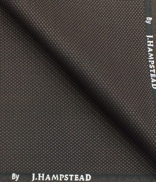 J.Hampstead by Siyaram's Pecan Structured Poly Viscose Trouser or 3 Piece Suit Fabric (Unstitched - 1.25 Mtr)