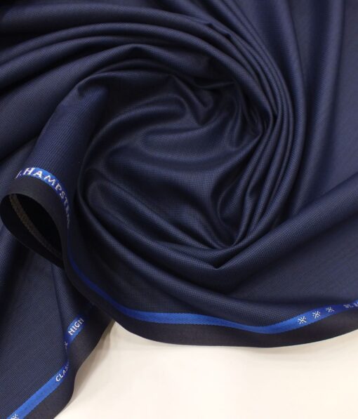 J.Hampstead by Siyaram's Royal Blue Self Dotted Structured Poly Viscose Trouser or 3 Piece Suit Fabric (Unstitched - 1.25 Mtr)