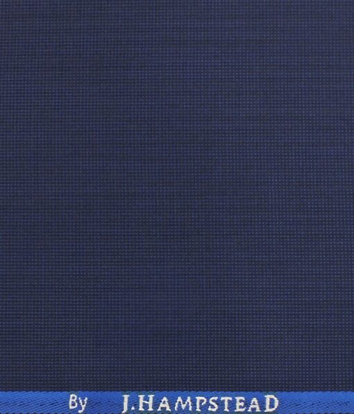 J.Hampstead by Siyaram's Royal Blue Self Dotted Structured Poly Viscose Trouser or 3 Piece Suit Fabric (Unstitched - 1.25 Mtr)