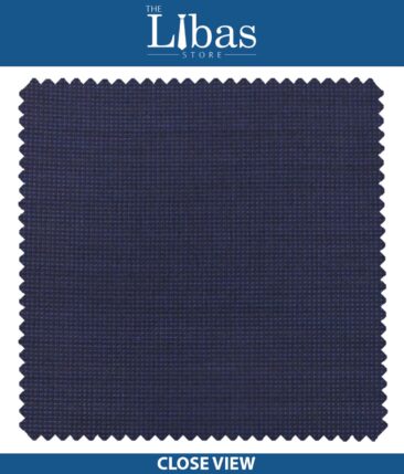 J.Hampstead by Siyaram's Royal Blue Self Dotted Structured Poly Viscose Trouser or 3 Piece Suit Fabric (Unstitched - 1.25 Mtr)