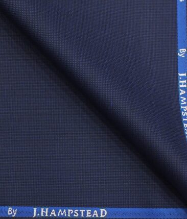 J.Hampstead by Siyaram's Royal Blue Self Dotted Structured Poly Viscose Trouser or 3 Piece Suit Fabric (Unstitched - 1.25 Mtr)
