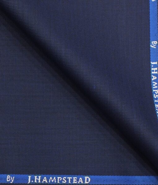 J.Hampstead by Siyaram's Royal Blue Self Dotted Structured Poly Viscose Trouser or 3 Piece Suit Fabric (Unstitched - 1.25 Mtr)