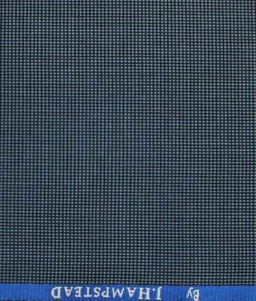 J.Hampstead by Siyaram's Stone Blue Structured Poly Viscose Trouser or 3 Piece Suit Fabric (Unstitched - 1.25 Mtr)