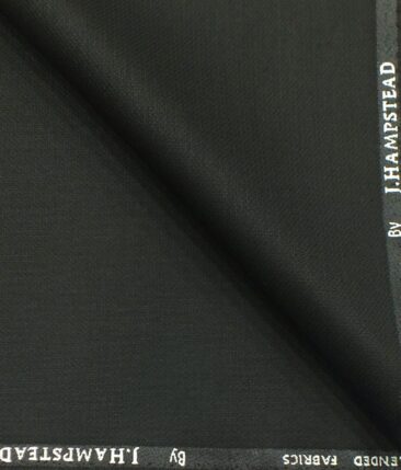 J.Hampstead by Siyaram's Black Self Structured Poly Viscose Trouser or 3 Piece Suit Fabric (Unstitched - 1.25 Mtr)