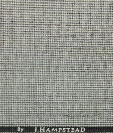J.Hampstead by Siyaram's Light Silver Grey Jute Weave Structured Poly Viscose Trouser or 3 Piece Suit Fabric (Unstitched - 1.25 Mtr)