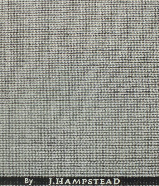 J.Hampstead by Siyaram's Light Silver Grey Jute Weave Structured Poly Viscose Trouser or 3 Piece Suit Fabric (Unstitched - 1.25 Mtr)