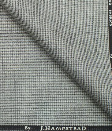 J.Hampstead by Siyaram's Light Silver Grey Jute Weave Structured Poly Viscose Trouser or 3 Piece Suit Fabric (Unstitched - 1.25 Mtr)