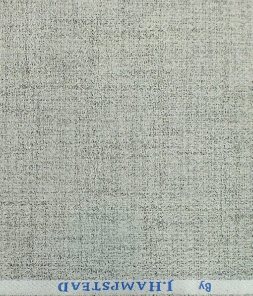 J.Hampstead by Siyaram's Very Light Grey Jute Weave Structured Poly Viscose Trouser or 3 Piece Suit Fabric (Unstitched - 1.25 Mtr)