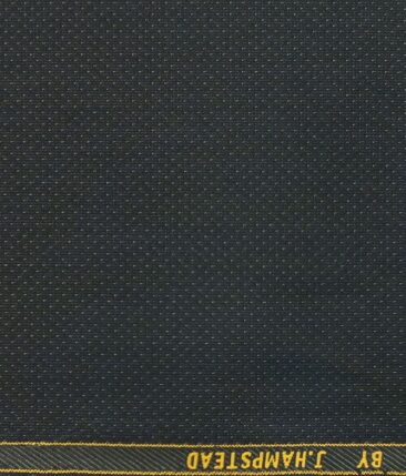 J.Hampstead by Siyaram's Blackish Grey Dotted Structured Terry Rayon Trouser or 3 Piece Suit Fabric (Unstitched - 1.25 Mtr)