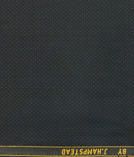 J.Hampstead by Siyaram's Blackish Grey Dotted Structured Terry Rayon Trouser or 3 Piece Suit Fabric (Unstitched - 1.25 Mtr)