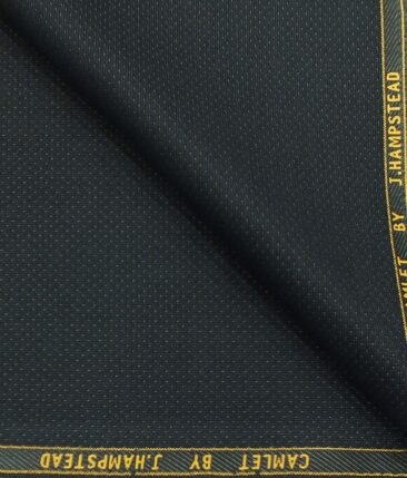 J.Hampstead by Siyaram's Blackish Grey Dotted Structured Terry Rayon Trouser or 3 Piece Suit Fabric (Unstitched - 1.25 Mtr)