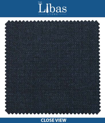 J.Hampstead by Siyaram's Dark Denim Blue Self Texture Shiny Terry Rayon Party Wear Trouser or 3 Piece Suit Fabric (Unstitched - 1.25 Mtr)